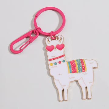 Schattige Alpaca Sleutelhanger met Hart & Bloem - Emaille Ha, Dieren en Toebehoren