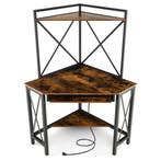 LIVSK Hoekbureau met Toetsenbordhouder en Laadstation - Ruim, Verzenden, Nieuw