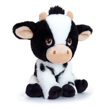 Koe knuffel - pluche - zwart/wit - 18 cm - boerderij dier, Verzenden, Nieuw