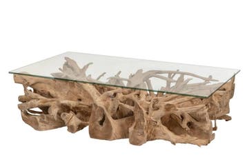 Salontafel Amazones wortelteak - 80x80cm | World of Brosi, Ophalen of Verzenden, Nieuw