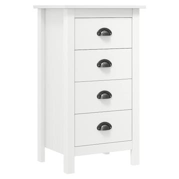 vidaXL Dressoir Hill 46x35x80 cm massief grenenhout wit, Verzenden, Nieuw, Grenenhout, Minder dan 50 cm