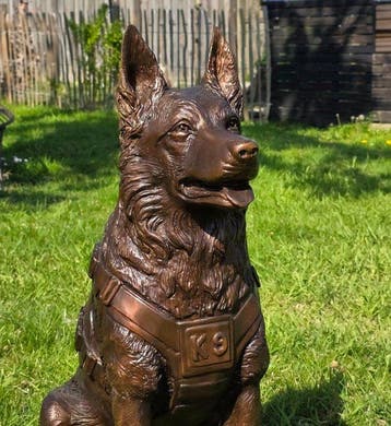 Beeld, XL Bronze K9 Police / Military Shepherd Dog - 77.5 cm