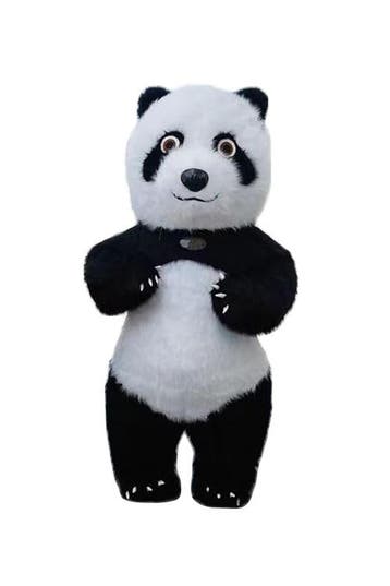 KIMU® Groot Opblaas Kostuum Panda 2 Meter Opblaasbaar Pak Zw, Maat 38/40 (M), Carnaval, Nieuw, Ophalen of Verzenden