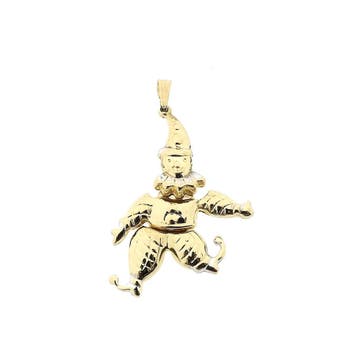 Gouden harlekijn hanger (Hanger of bedel), Ophalen of Verzenden, Gebruikt, Goud, Overige merken