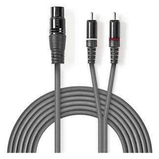 XLR naar Tulp kabel | V  M | Nedis | 3 meter, Verzenden, Nieuw