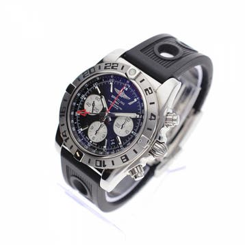 Breitling Chronomat 44 GMT AB0420; Automatisch heren horloge, Overige merken, Leer, Polshorloge, Ophalen of Verzenden