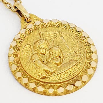 2-delige sieradenset - 18 karaat Geel goud, Sieraden, Tassen en Uiterlijk, Antieke sieraden