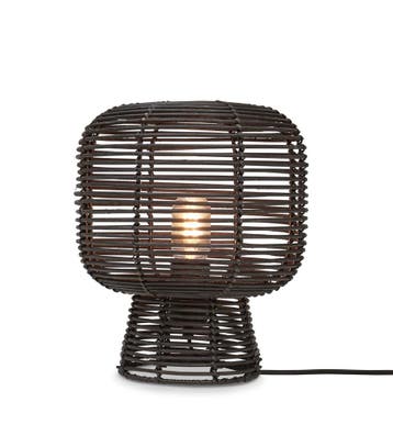 2dekans | Good&Mojo TANAMI Tafellamp 30 cm – Zwart Rotan –, Ophalen of Verzenden, Zo goed als nieuw