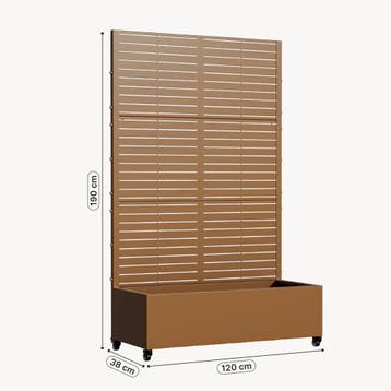 Plantenbak met privacyscherm Nodepp 190x120x38 cm bruin casa, Verzenden, Nieuw