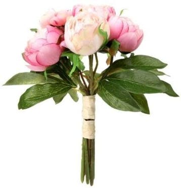 Handgebonden pioen boeket grote pioenen pink zijdenbloem 32, Ophalen of Verzenden, Nieuw