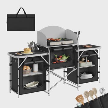 WOLTU Aluminium Camping Keuken - Opvouwbaar met Werkbladen e, Caravans en Kamperen, Verzenden, Nieuw