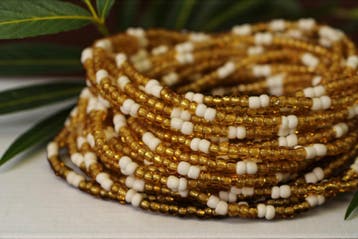 Waist Beads / Afrikaanse Heupketting - JESUOBO - Wit / gold, Ophalen of Verzenden, Nieuw