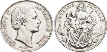Madonnentaler, daalder 1866 Bayern Ludwig Ii 1864-1886, Verzenden