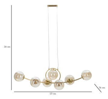 PLAFONDLAMP JAPAN 7 LAMPS CM 115X30X36, Ophalen of Verzenden, Nieuw