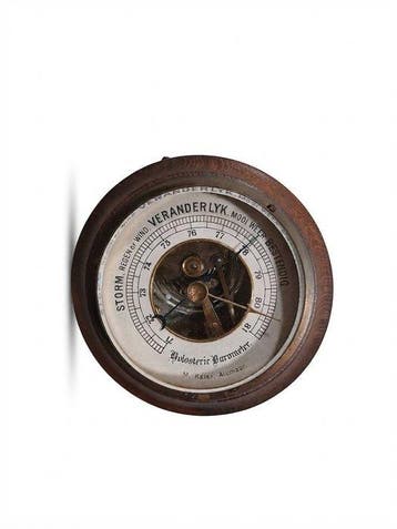 M. Kater, Alkmaar Aneroid barometer - Hout, Messing, Glas,