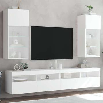 Tv-kast set - Industrieel Wit - 2st | Laatste Stuk!, Minder dan 50 cm, Ophalen of Verzenden, Minder dan 100 cm, Modern