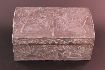 Antieke juwelenkist - Kist - Hout, Tin