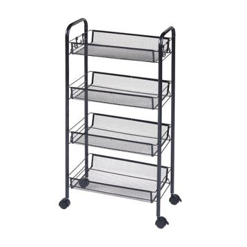 [en.casa] Keukentrolley Tromsø met 4 manden 83x44x26 cm zwar, Verzenden