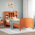 vidaXL Bed met boekenkast zonder matras grenenhout wasbruin, Huis en Inrichting, Slaapkamer | Bedden, Eenpersoons, Bruin, Verzenden