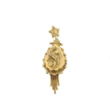 Antiek gouden hanger van een mutsenbel (Hanger of bedel), Ophalen of Verzenden, Gebruikt, Goud, Overige merken