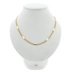 Gouden gourmetschakel ketting met gesloten staafjes, Ophalen of Verzenden, Gebruikt, Overige kleuren, Goud