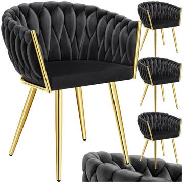 Set eetkamerstoelen Astano fluweel, knoopdesign, Verzenden, Nieuw