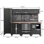 Gereedschapskasten set wandlengte 264 cm. tweedeurs lage, Ophalen of Verzenden, Nieuw