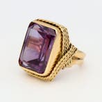 Ring - 18 karaat Geel goud - Saffier, Sieraden, Tassen en Uiterlijk, Ringen, Nieuw