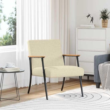 vidaXL Fauteuil Crème Stof, Huis en Inrichting, Verzenden, Nieuw