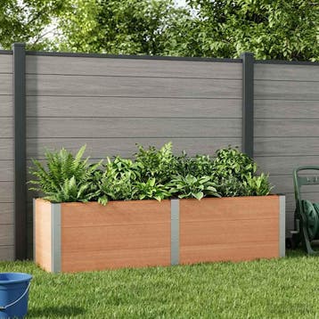 vidaXL Verhoogde plantenbak Bruin 200 x 50 x 54 cm, Verzenden, Nieuw, Minder dan 60 cm, 30 tot 60 cm
