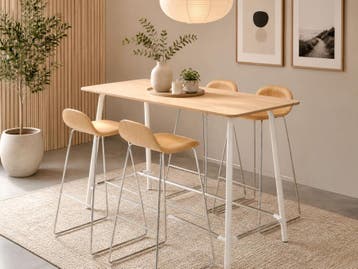 Kantineset voor 4 personen - Sedus bartafel met barkruk Gubi, Huis en Inrichting, Tafels | Eettafels, Ophalen of Verzenden, Gebruikt