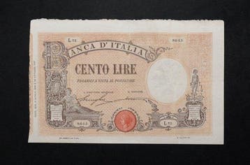 Italië. - 100 Lire 08/04/1908 Grande B (Matrice) - Gigante, Postzegels en Munten, Bankbiljetten | Europa | Niet-Eurobiljetten