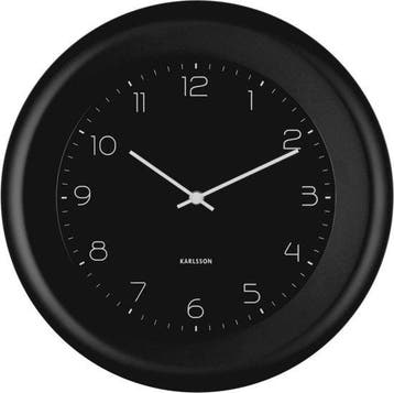 2dekans | Karlsson Wandklok Dual Disc - Zwart - Ø38cm -, Ophalen of Verzenden, Zo goed als nieuw
