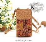 Prachtige kurk/leer portemonnee en cross-over tas - mobile, Nieuw