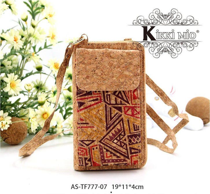 Prachtige kurk/leer portemonnee en cross-over tas - mobile, Sieraden, Tassen en Uiterlijk, Tassen | Schoudertassen