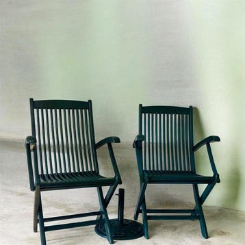 Tuinstoel (2) - Hout, IJzer - vouwbare fauteuils, 1930