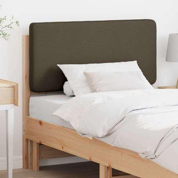 vidaXL Gestoffeerd hoofdbord Bruin en Taupe 90 cm Massief, Verzenden, Nieuw, Bruin, Hout