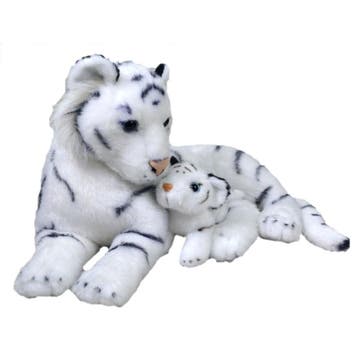 Wild Republic witte tijger met jong knuffel - pluche - 38, Verzenden, Nieuw