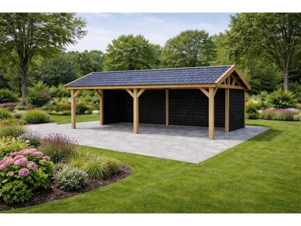 Veiling - Douglas zadeldak overkapping 600x400x300cm, Tuin en Terras, Overkappingen