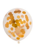 6x Confetti ballonnen Goud, Verzenden, Nieuw, Versiering, Verjaardag