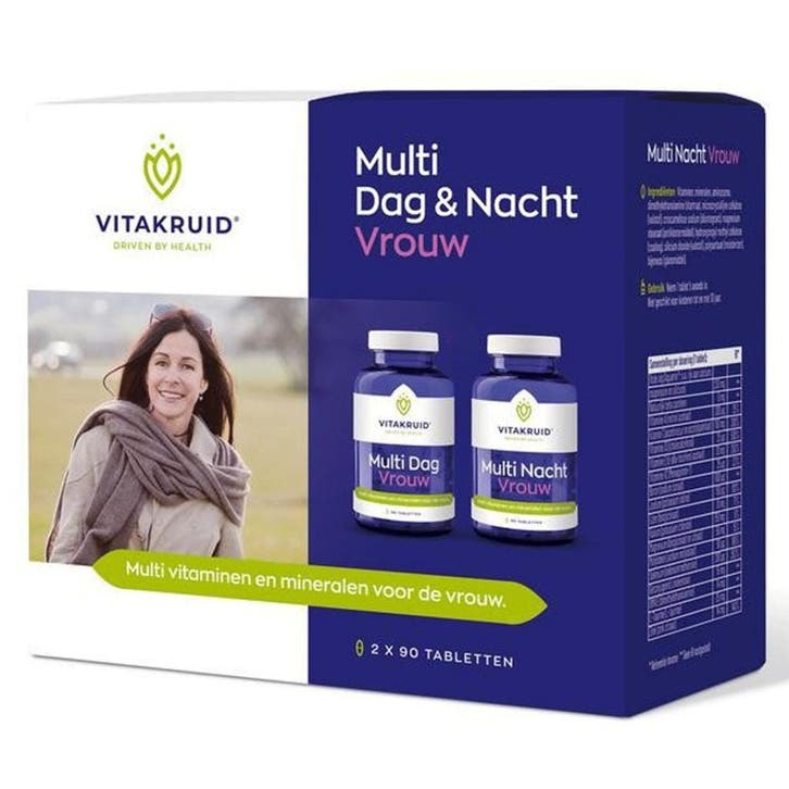 Vitakruid  Multi Dag/Nacht Vrouw  180 Tabletten, Sieraden, Tassen en Uiterlijk, Uiterlijk | Haarverzorging, Nieuw, Verzenden