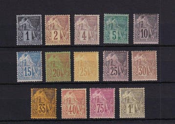 Franse kolonie 1881 - waarde 700€, volledige serie - Yvert, Gestempeld