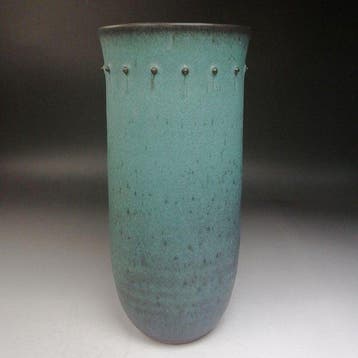 Vaas - Keramiek - Japan - Zenji Miyashita - Groen-Blauwe