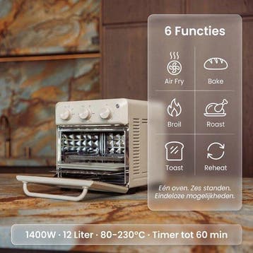 2dekans | Safecourt 6-in-1 Airfyer oven - 100% PFAS-vrij - 6, Ophalen of Verzenden, Gebruikt