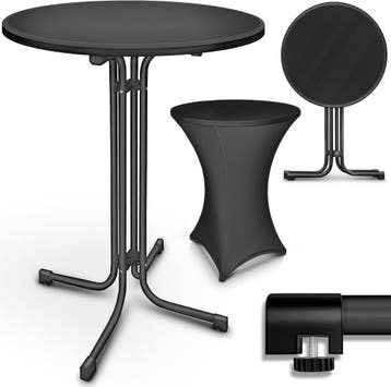 Statafel - Bartafel - Partytafel - 80 cm - Zwart - Tillvex®, Verzenden, Zo goed als nieuw