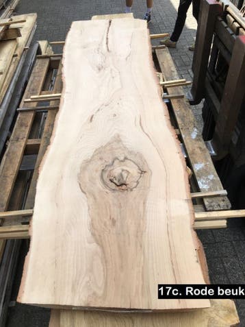 Boomstam tafelbladen te koop in diverse houtsoorten uit NL., Doe-het-zelf en Verbouw, Hout en Planken, Ophalen, Eiken, Nieuw, Plank