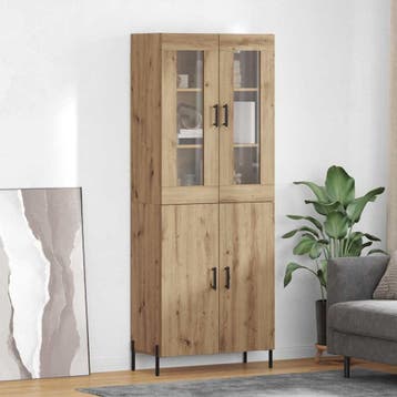vidaXL Highboard Artisan Eiken 69,5 x 34 x 180 cm Bewerkt, Minder dan 50 cm, Verzenden, Nieuw, Minder dan 100 cm