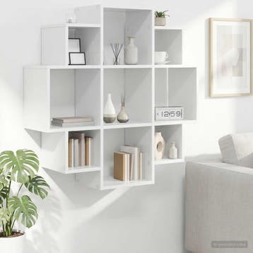 vidaXL Wandplank Wit 90 x 25 x 90 cm Bewerkt hout, Huis en Inrichting, Woonaccessoires | Wandplanken en Boekenplanken, Verzenden