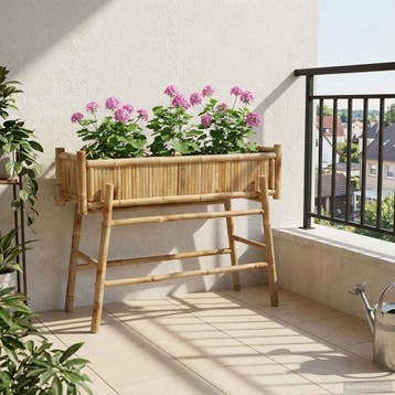 vidaXL Tuinplanter met Houder Naturel 100 x 38 x 74 cm, Verzenden, Minder dan 60 cm, Nieuw, 60 cm of meer