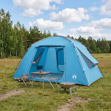 vidaXL Huisje Tent met dak Blauw 400 x 210 x 180 cm, Verzenden, Nieuw, Tot en met 2
